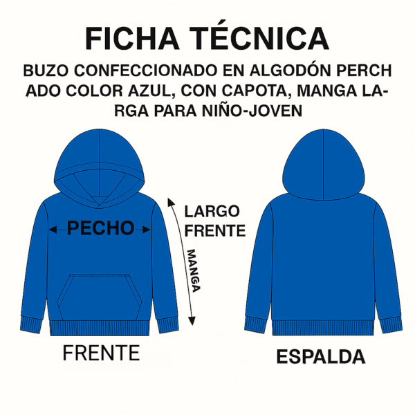 FICHA TECNICA Hoodie niño(a)